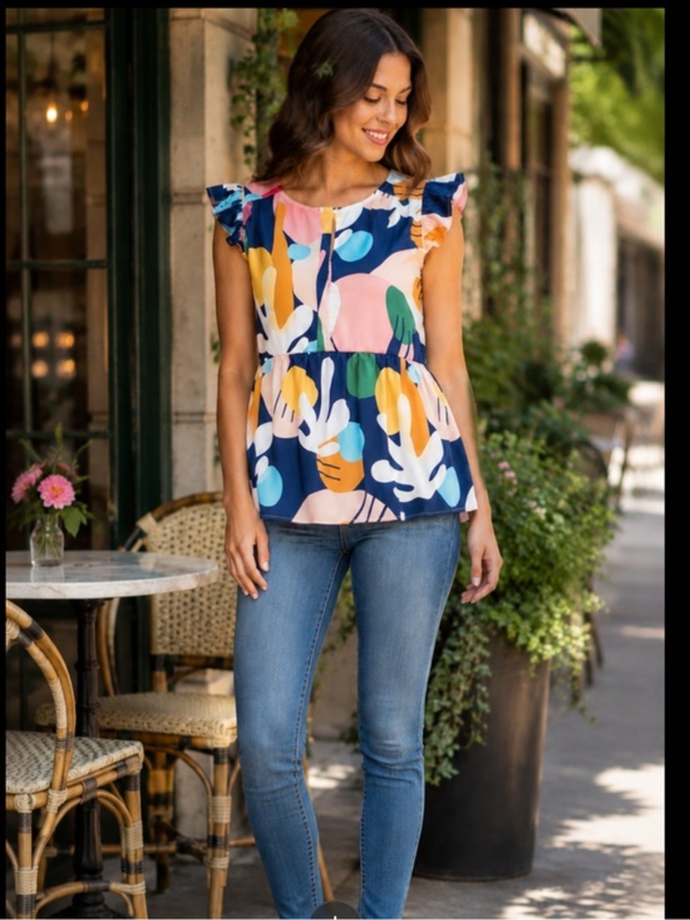 NWT Crosby by Mollie Burch Dori Matisse Ruffle Top